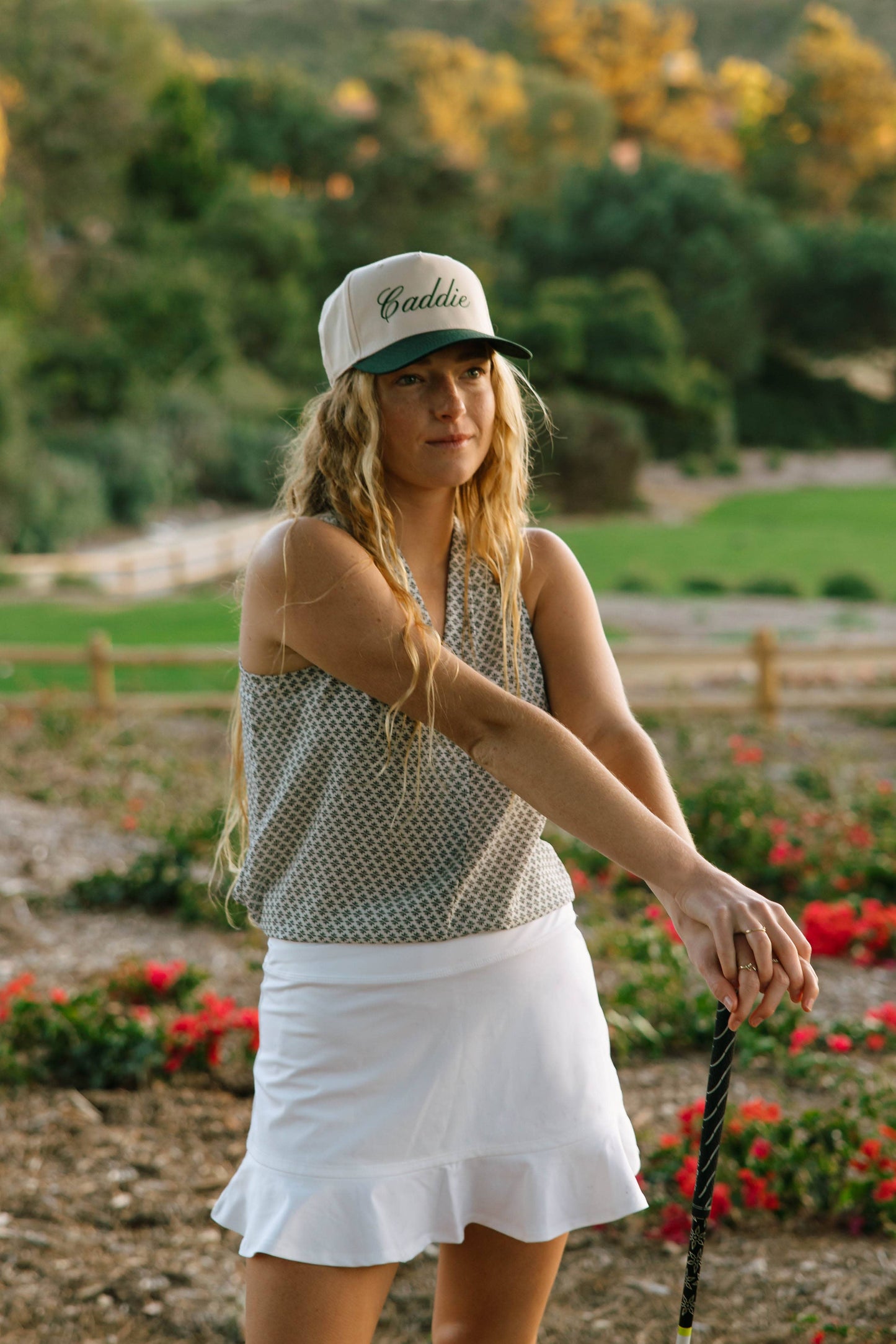 Ruby Moon - Caddie Hat: Dark Green/White
