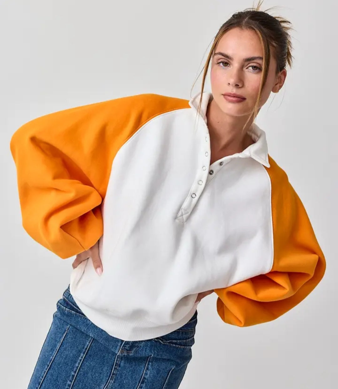 Piper Snap Button Collared Sweatshirt