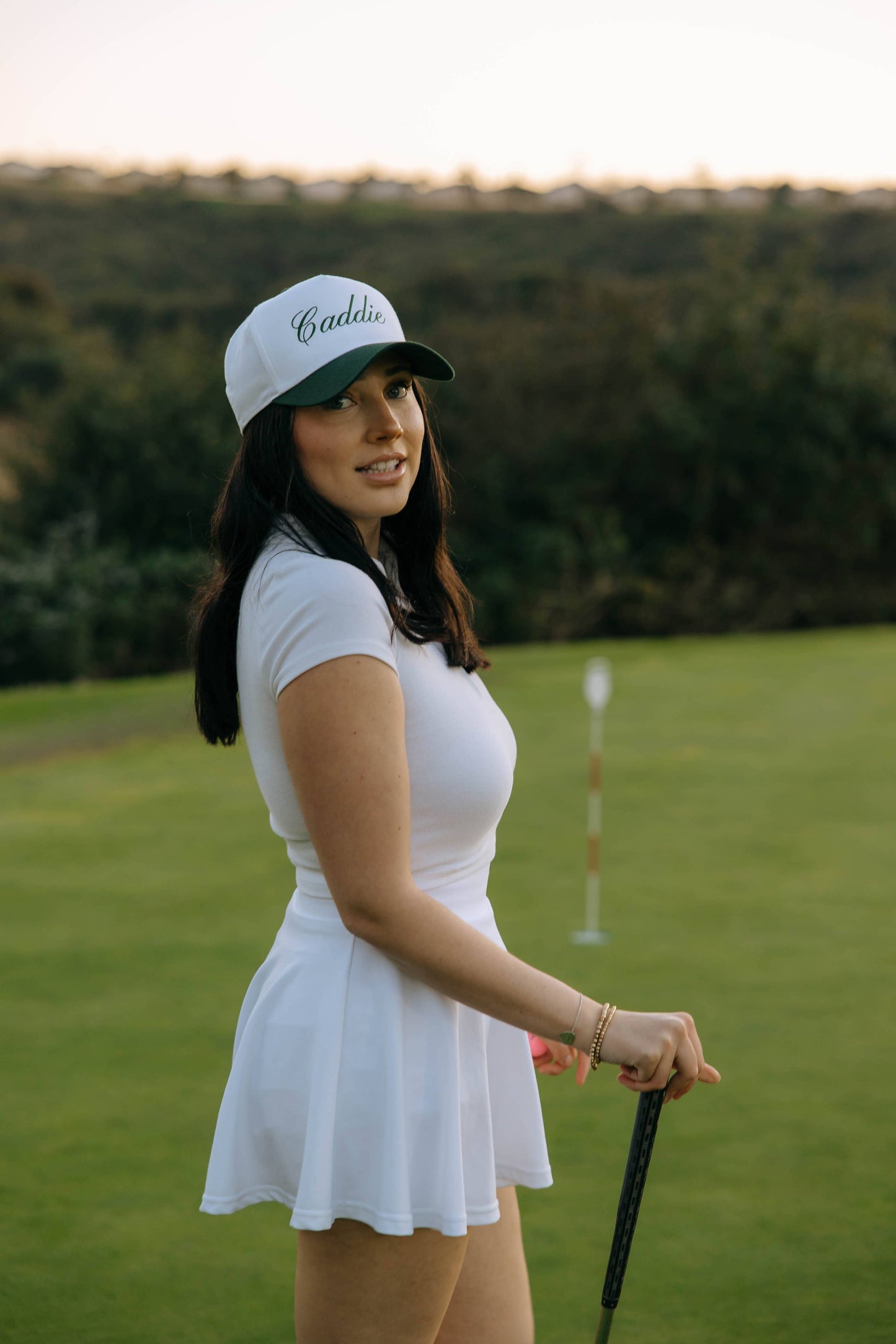 Ruby Moon - Caddie Hat: Dark Green/White