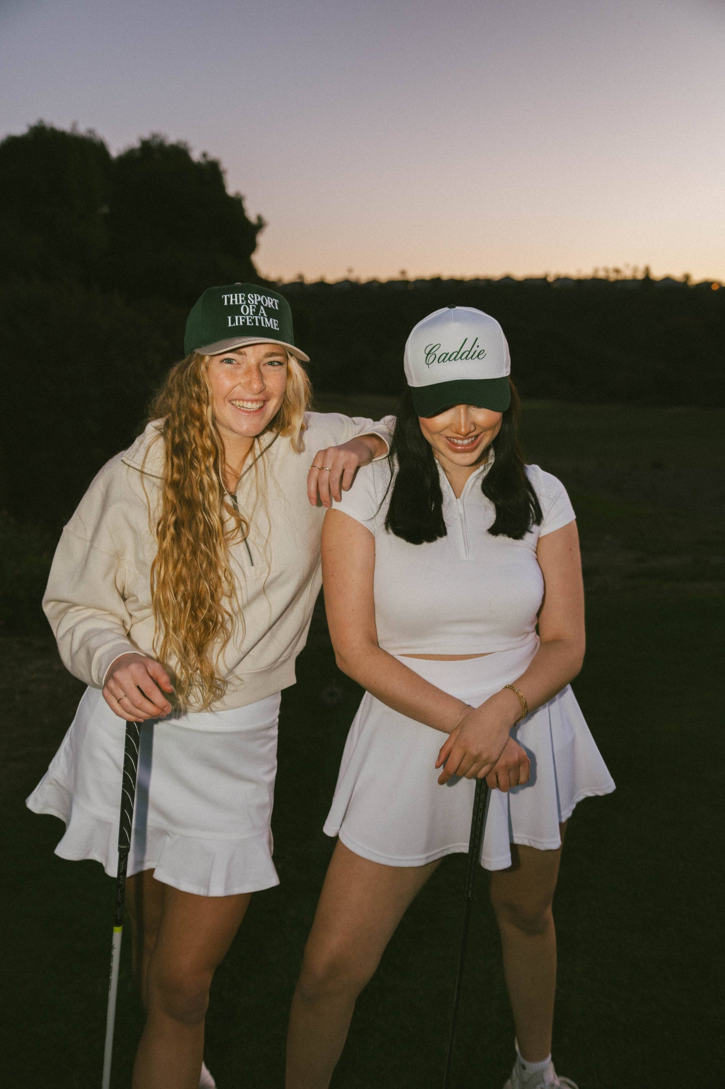 Ruby Moon - Caddie Hat: Dark Green/White
