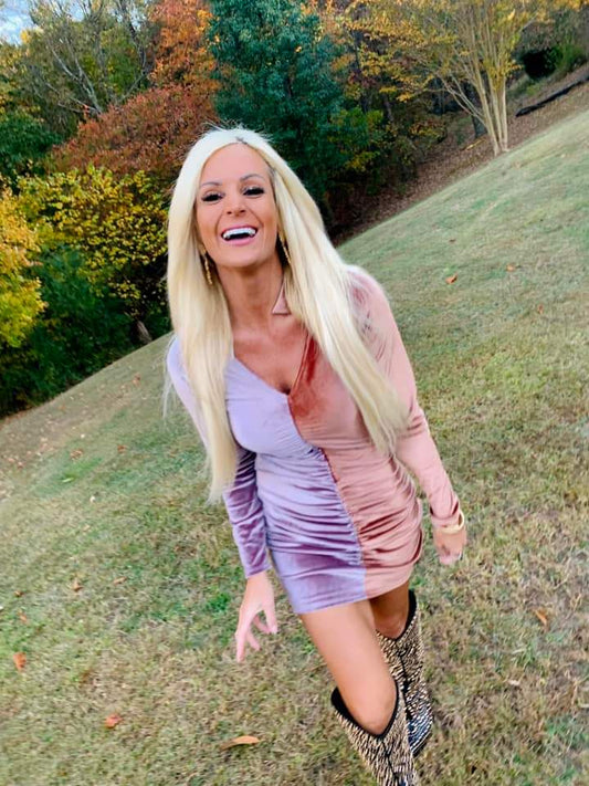 Split Decision Velvet Dress