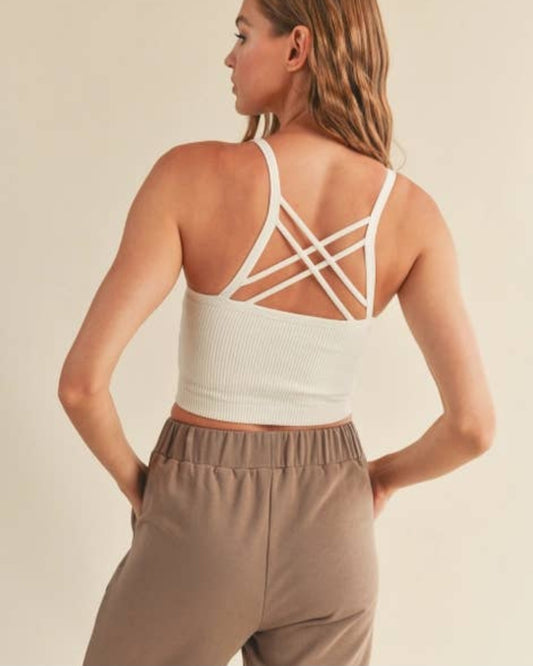 The Rowe Ribbed Crop in White