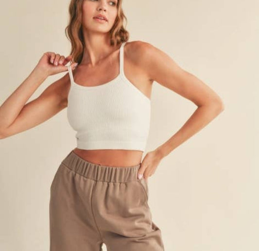 The Rowe Ribbed Crop in White