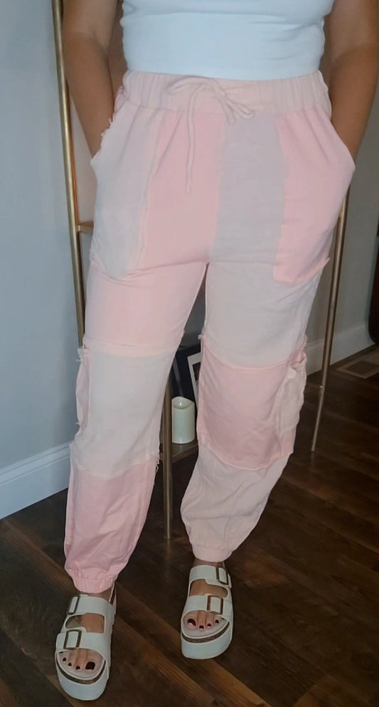 Ollie Colorblock Jogger - in Pink