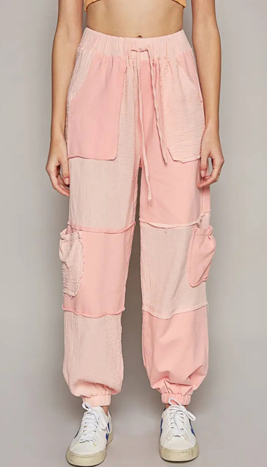 Ollie Colorblock Jogger - in Pink