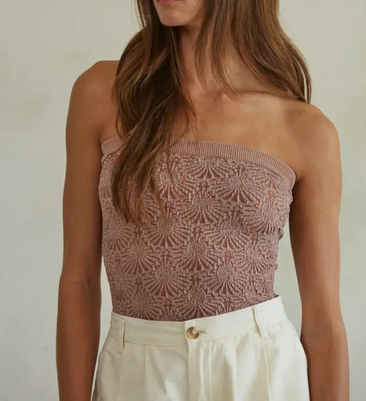 Seaside Tube Top in Cedar Wood